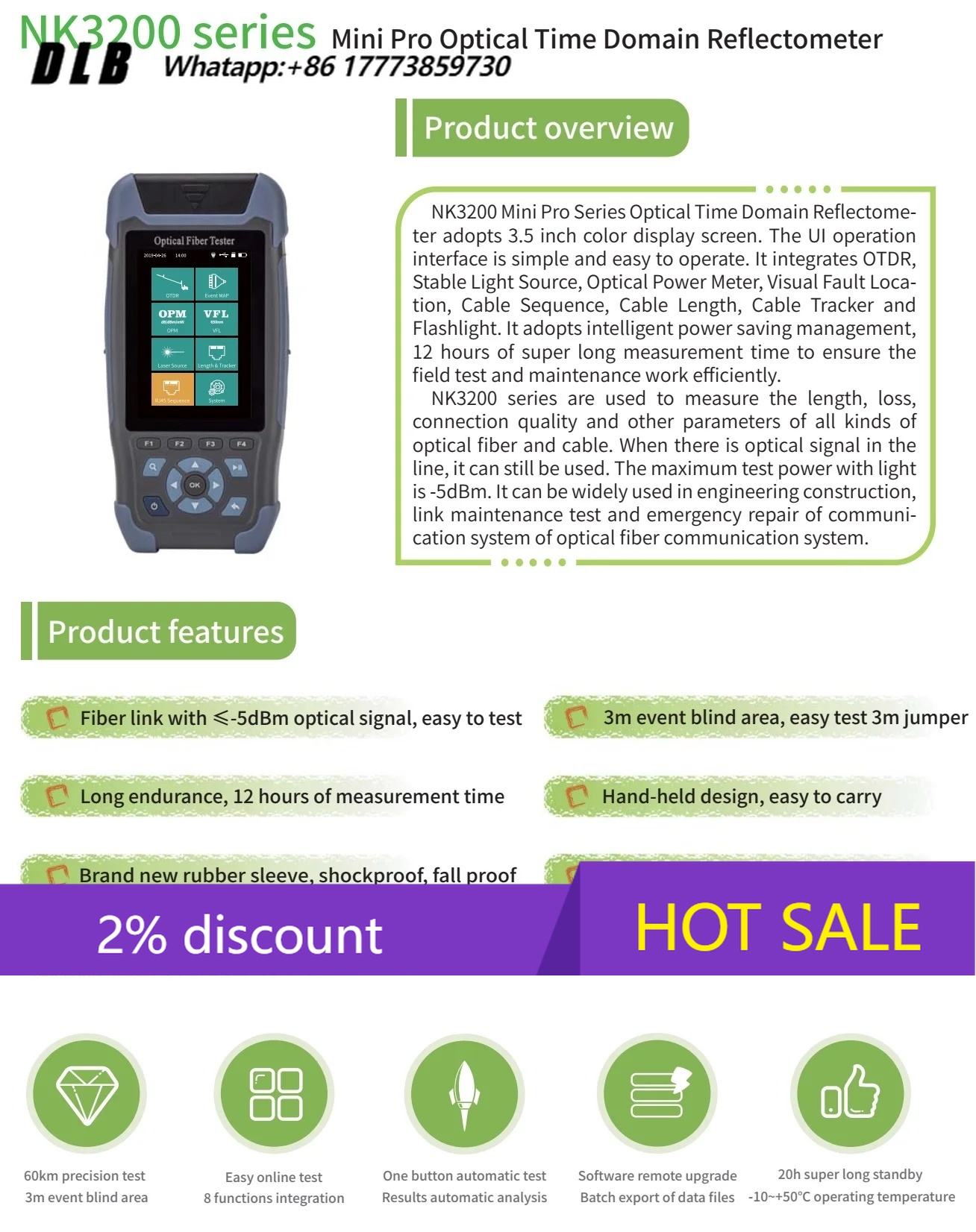 NK3200D OTDR Optische Tijddome - Optical Time Domain Reflectometer Otdr 1310 1550Nm recensie en prijs